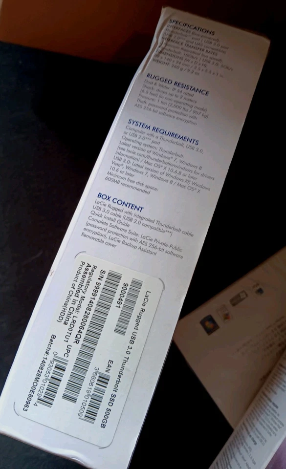 LaCie Rugged Thunderbolt Profesional Bus -Powered All- Terrain Storage Usb3.0 - Image 3 of 3