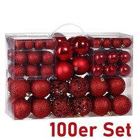 Jung Christbaumschmuck Weihnachtskugeln Kugel 100Tlg Rot Plastik AußEn Innen