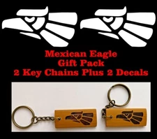 Mexican Eagle Gift Pack 2 Key Chains 2 Decals Car Windows Tumbler Tablet