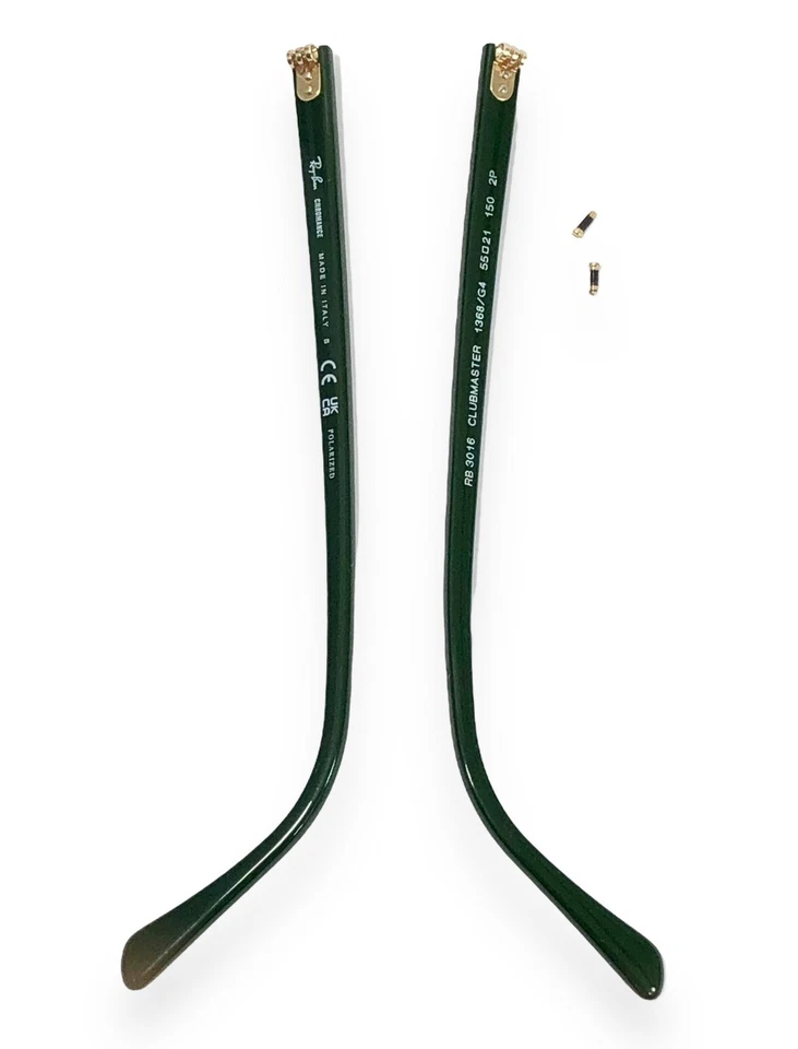 sem etiquetas Ray Ban RB3016 RB3016F Clubmaster verde escuro templos de substituição Le - Imagem 3 de 4