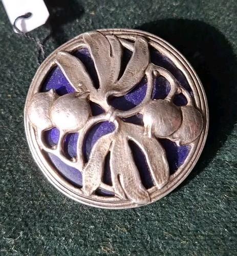 Art Nouveau Sterling 925 Belda Pomegranate BROOCH After Alphonse Mucha Czech