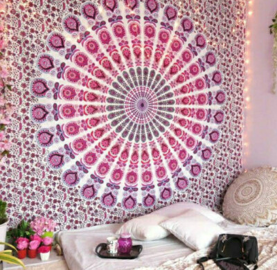 Indian Decor Mandala Tapestry Wall Hanging Hippie Throw Bohemian Ombre ...