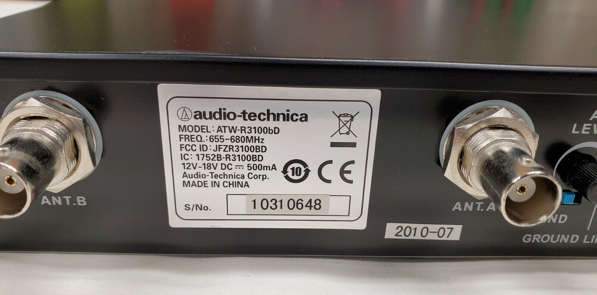 Audio Technica ATW-R3100B Wireless Mic Receiver (655-680MHz) | eBay