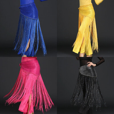 Belly Dance Sequin Tribal Tassel Hip Scarf Bellydance Triangle Hip Scarf Women