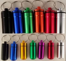 Key Chain Pill Holders, Water/Humidity proof, Select: Color & Size