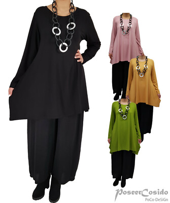 PoCo LAGENLOOK Basic Long Shirt Tunika 42 44 46 48 50 52 54 56 58 L-XL-XXL-XXXL