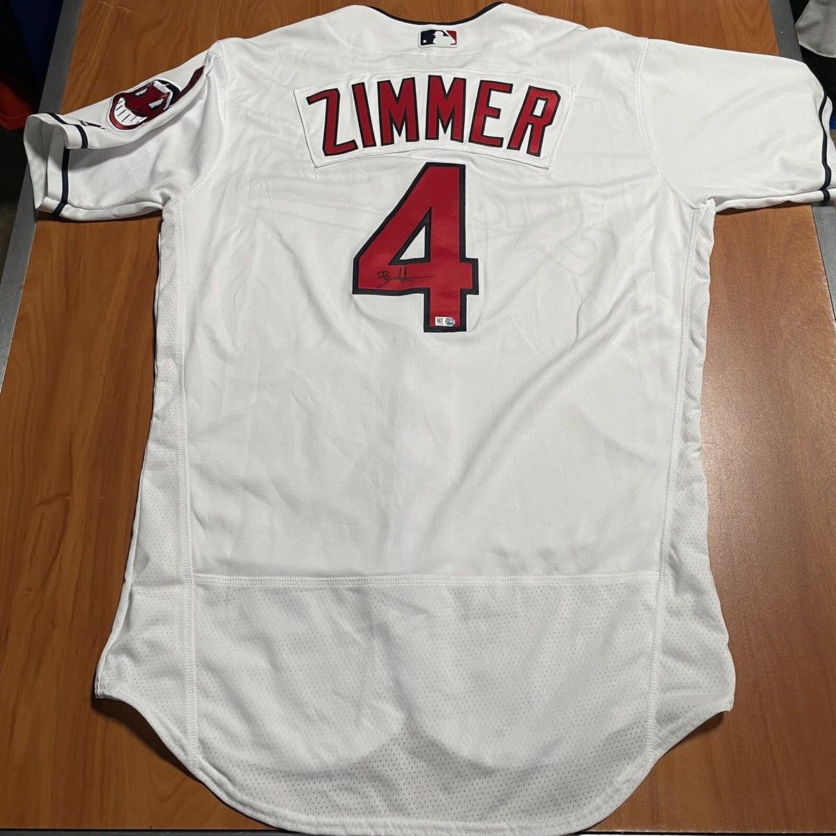 Signed Majestic Authentic Bradley Zimmer Cleveland Indians MLB