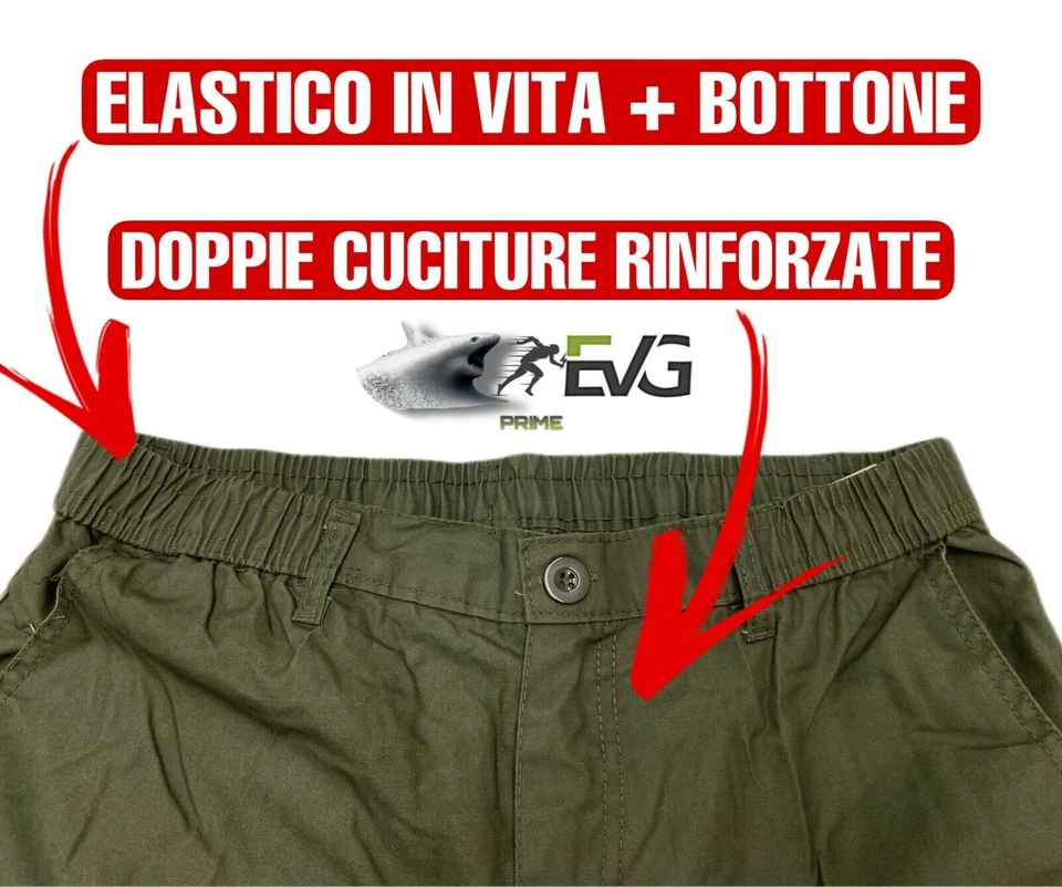 PANTALONE UOMO LAVORO MULTITASCHE CASUAL AUTUNNALE CACCIA PESCA ESCURSIONI EVG - Immagine 3 di 4