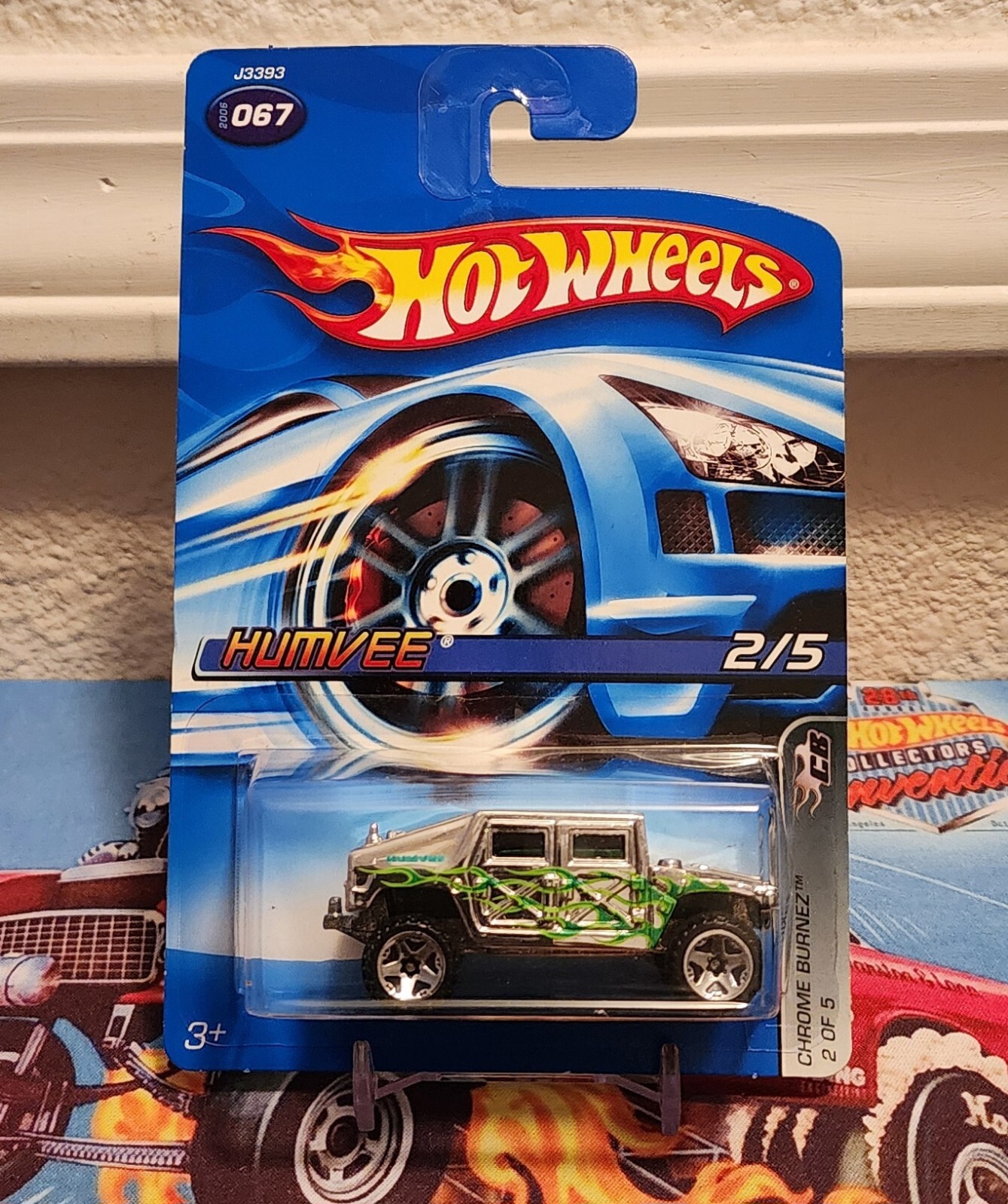 2005 Hot Wheels 067 Humvee Chrome Burnez Rack Pack Metal Toy Car Mattel