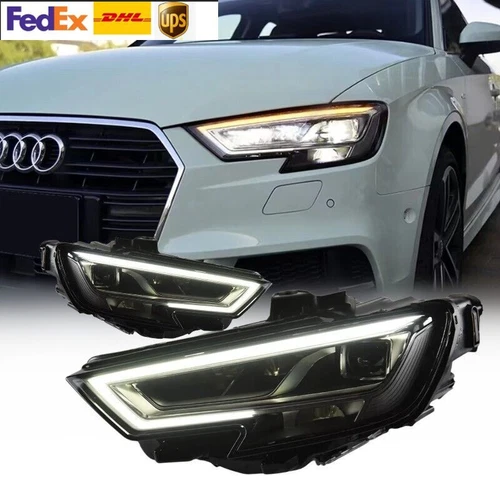 For Audi A3 S3 2017-2020 Upgrade LED Headlight OEM DRL Projector Head Lamps Pair - Picture 13 of 14