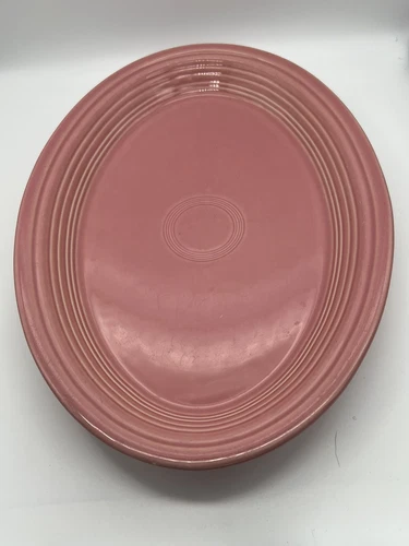 Fiesta Ware Large 13.5" Oval Platter Retired Rose Pink Lead Free READ DETAILS