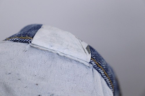 Off-White Blue Denim Distressed 5-Pocket Design Whiskered Straight Leg Jeans - Bild 19 von 19