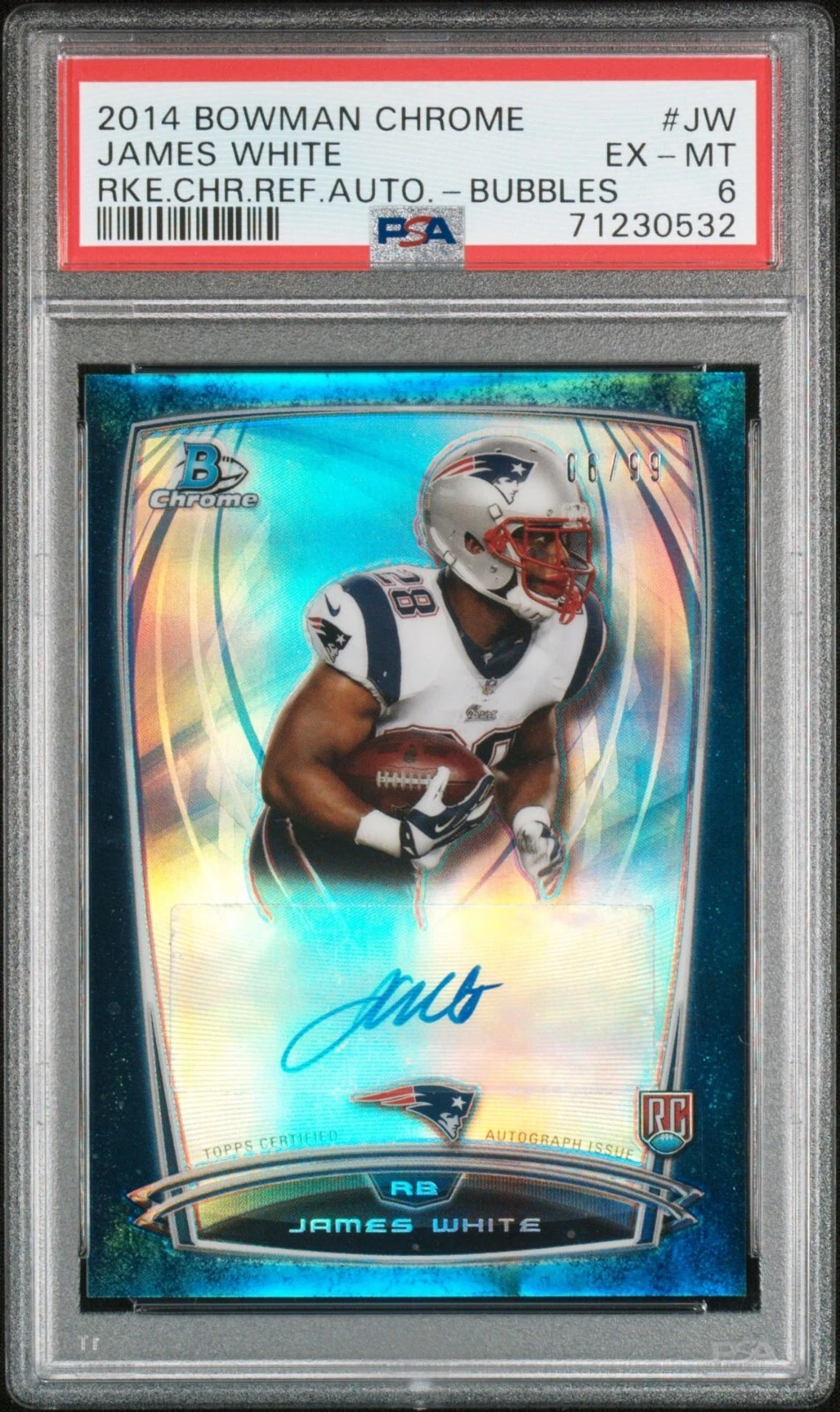 James White Bowman Chrome Rookie Chrome Refractor Autographs #JW Bubbles