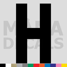 Jersey Letter H Vinyl Die Cut Decal Sticker - Sport Athlete Alphabet Varsity
