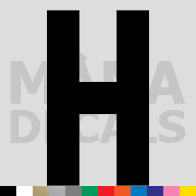 Jersey Letter H Vinyl Die Cut Decal Sticker - Sport Athlete Alphabet Varsity