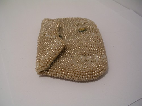 Vintage Faux Champain Colored Beaded Purse/Clutch Made In Japan - Picture 5 of 11