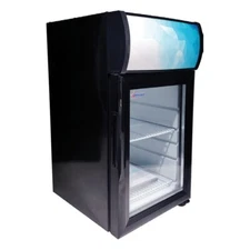 Omcan USA 44575 13" Countertop Merchandiser Refrigerator in Black, 0.75 cu. ft.