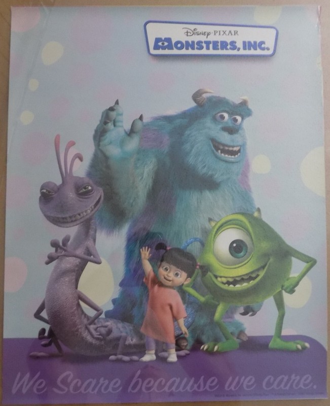 MONSTERS INC. 4 POSTER SET - ALL IN GOOD CONDITION