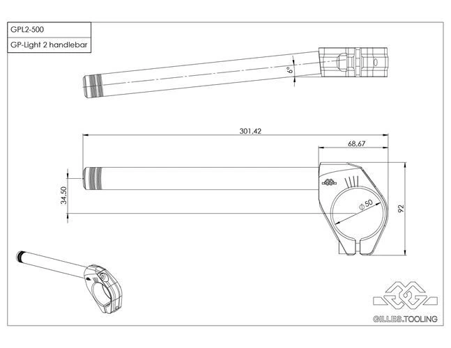 Gilles GPL2 Clipe No Guidão Preto Ducati Sport 1000 2005 - 2009 - Imagem 2 de 2