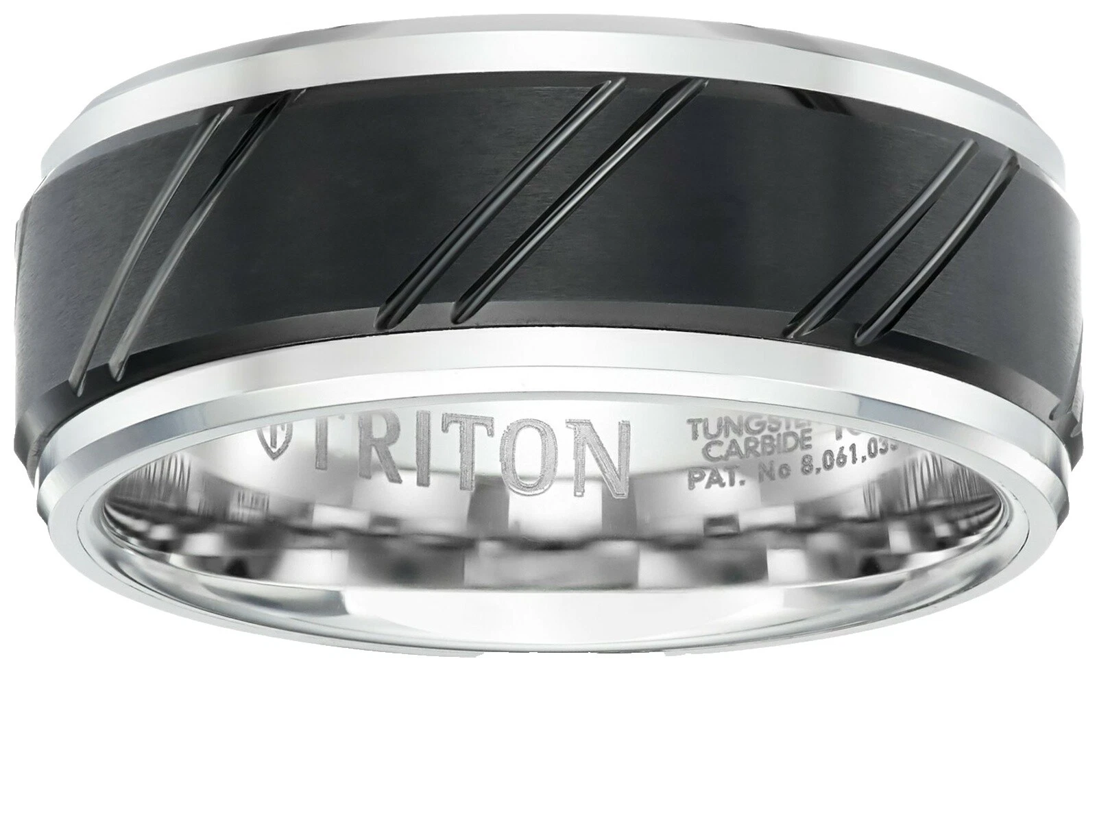 Joyería de tungsteno Triton Negro para Hombres