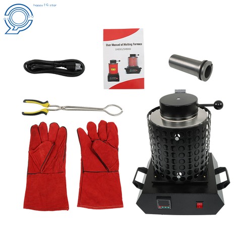 Black 3KG Gold Melting Furnace Digital Electric Melting Furnace 1400W For Mental - Picture 7 of 23