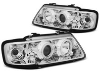 Scheinwerfer Paar Audi A3 8L 96-00 Angel Eyes Ccfl Chrom