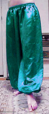 Harem Pants Belly Dance Satin Teal Green