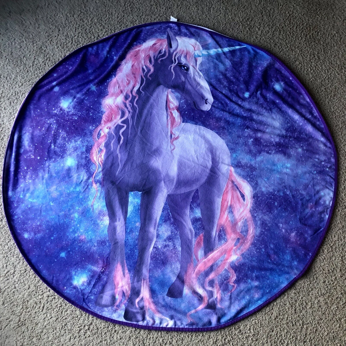 New Mainstays Mystical Unicorn Round Beach Towel Pool Swim 56