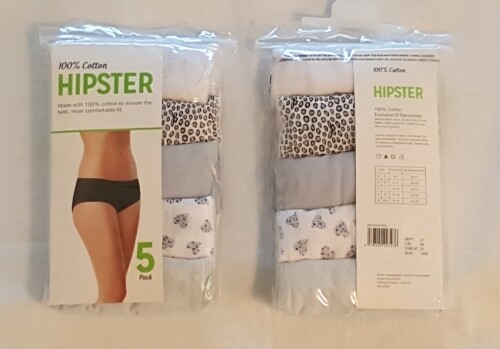 Women's 5 Pack 100% Cotton Hipster Underwear: Size 9 - Picture 2 of 2
