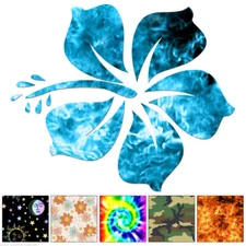 Tropical Hibiscus - Decal Sticker - Multiple Patterns & Sizes - ebn6641