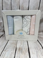 Flannel Baby Blanket - Cloud Island Brushstrokes Dots and Floral - 4pk