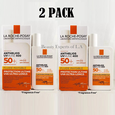 2 PACK La Roche Posay Anthelios UVmune 400 Invisible Fluid SPF50 50ml EXP 08/28