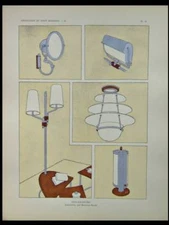 FRENCH ART DECO LUMINAIRE - 1929 POCHOIR- MAURICE MATET, LAMP, CEILING LIGHT