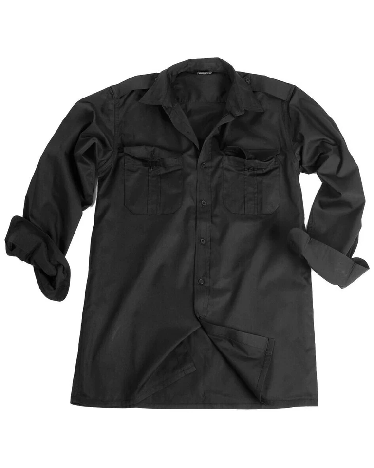 Mil-Tec BW Diensthemd Langarm Schwarz Bundeswehrhemd Herrenhemd Langarmhemd NEU - Bild 1 von 1