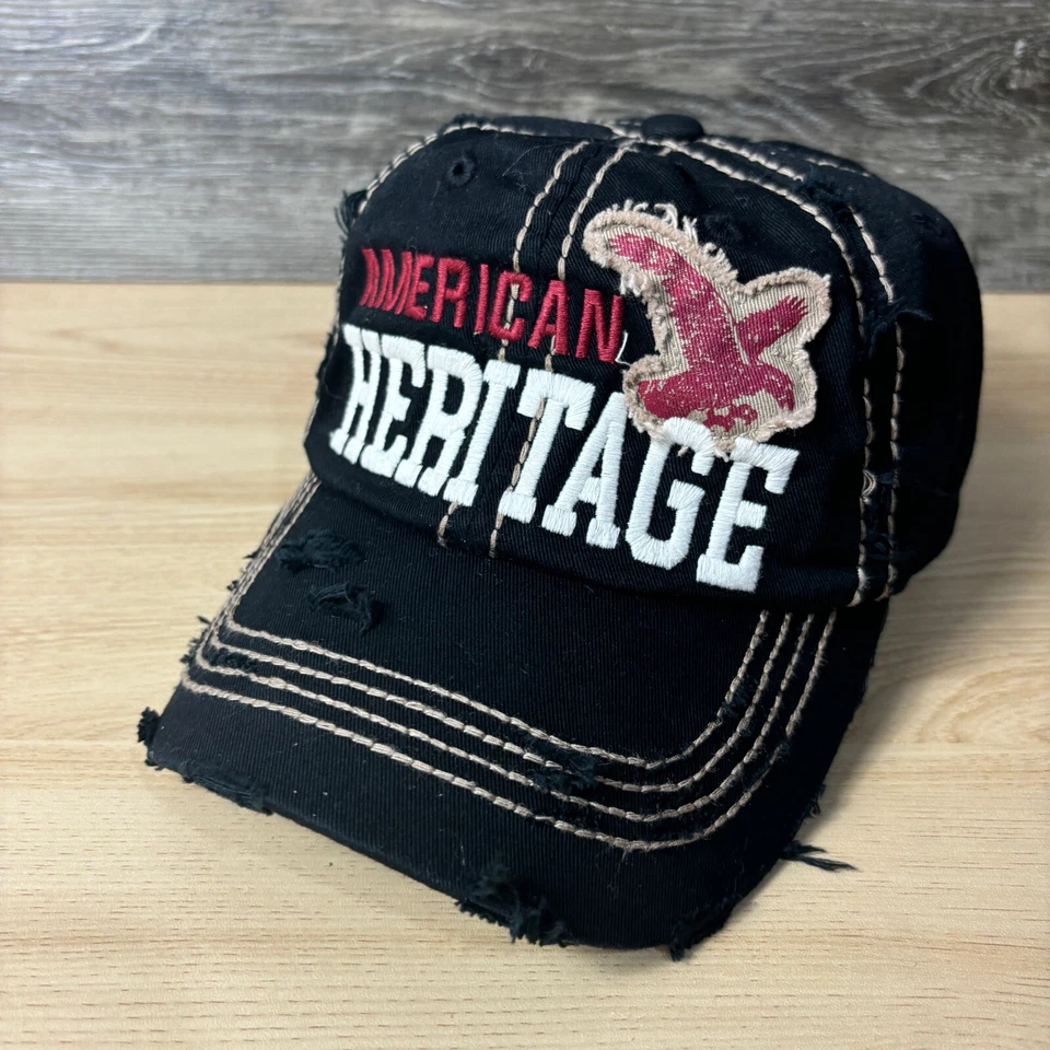 Gorra American Heritage correa trasera águila negra envejecida talla única ajustable Foto 3 de 4