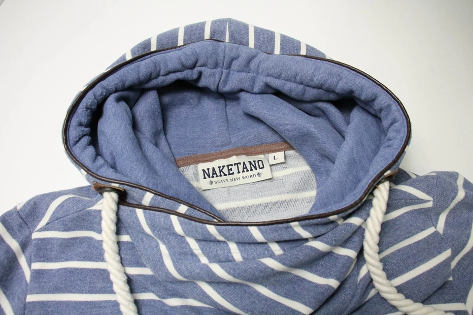 Sudadera NAKETANO Para Hombre Grande Con Patrón Rayado En Mezcla Marina - Imagen 4 de 4
