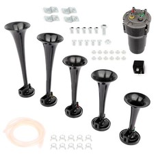 130db Dixie Musical 5 Black Trumpet Air Horn Dukes Of Hazzard General Lee Kit