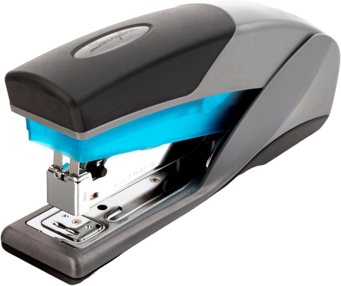 Stapler, 25 Sheet Capacity, Optima 25, Jam Free, Reduced Effort, Soft Grip, Blue-image