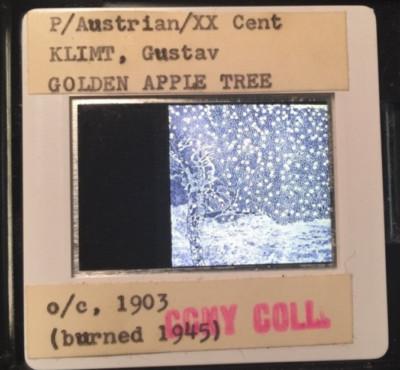 Gustav Klimt ''Golden Apple Tree'' Austrian Art Nouveau 35mm Glass Art Slide