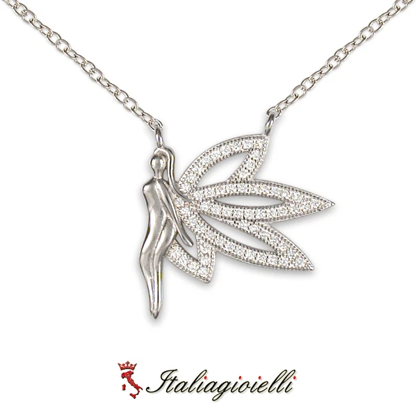 Brillante Collana Fatina in Argento 925 Rodiato Oro Bianco - Immagine 3 di 4