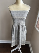 Confess Women’s Strapless Sweater Dress Printed New Sz L Beige Gray  4125