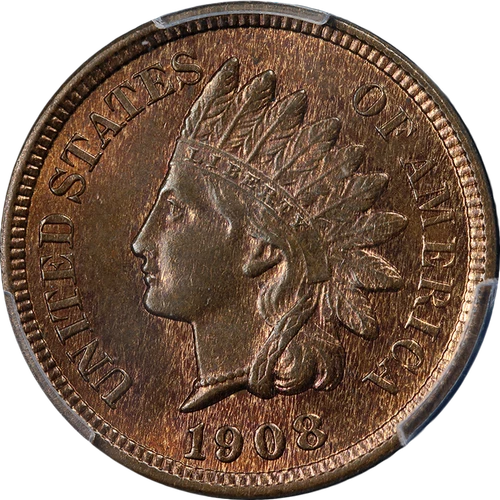 1908-P Indian Cent PCGS MS64 RB Great Eye Appeal Strong Strike