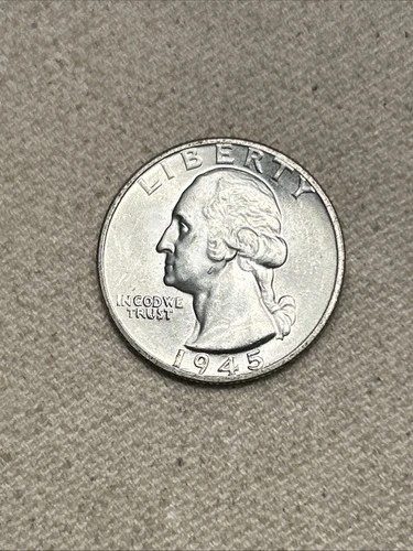 1945-P Choice BU Uncirculated Washington Silver Quarter, Philadelphia Mint MM