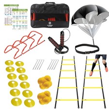 2x 20ft Agility Ladder Speed Training Set   Double Ladder Kit with 12 Cones, ...