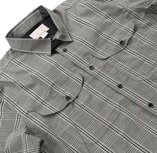 Filson Mens Twin Lakes Sport Short Sleeve Button Up Shirt Size XL Gray Plaid