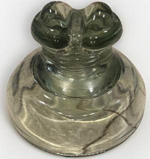 SPARKLING ICE YELLOW GREEN HEMINGRAY U.S.A. D 514 Glass Power Cabletop Insulator