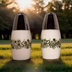 Vintage Gemco Westinghouse Green Crazy Daisy Salt Pepper Shakers - Pyrex Corelle