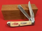 Vintage 1984 Case XX W207 SP SSP Coca Cola Merry Christmas 2 Blade Mini Trapper