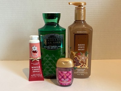 Bath & Body Works Mixed Lot Holiday Scents Body Wash, Hand Soap/Cream, PocketBac