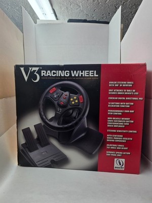 NEW V3 RACING STEERING WHEEL CONTROLLER FOR N64 NINTENDO 64 WORN BOX  #A3